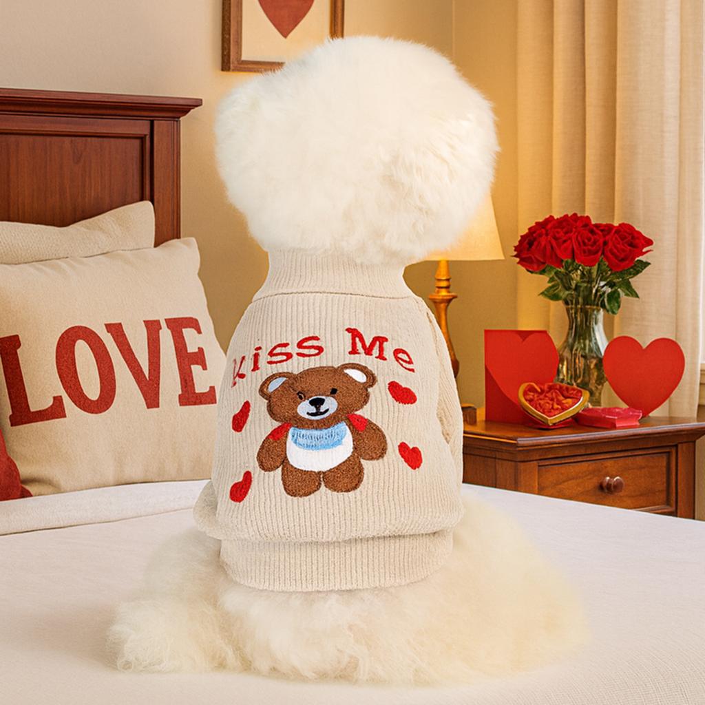 Pet circle, dog small dog clothes, cat clothing, autumn and winter Valentine's Day love collection