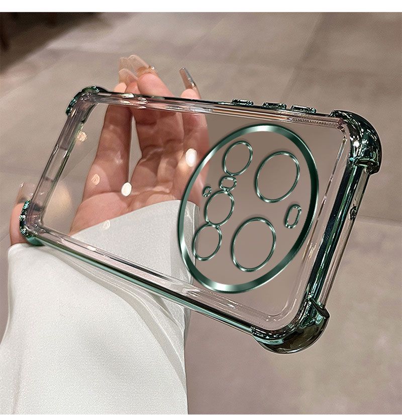 

Прозрачный ударопрочный силиконовый чехол с гальваническим покрытием для Xiaomi 15 14 14T 13 12 Pro Ultra, очень мягкая задняя крышка Xiaomi 13 светло-зеленый