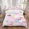 3pcs Sanrio Breathable Polyester Bedding Set Soft Duvet Cover and 2 Pillowcases,Suitable for All Seasons, 082660b