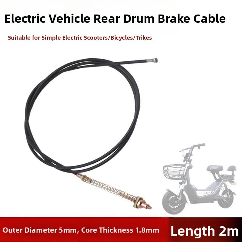 Premium Drum Brake Cable - Wear-Resistant, Flexible, Compatible with Most 2-Wheel Vehicles, Long-Lasting Brake Performance