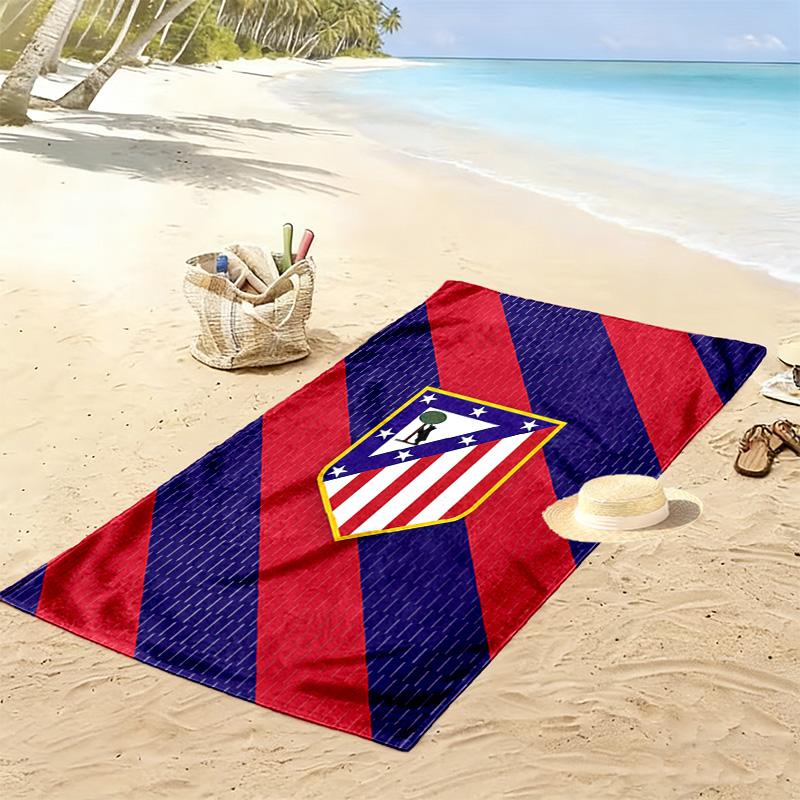 Atletico Madrid Logo Print Beach Towel, Large Soft Quick Dry Towel for Beach Camping Swimming