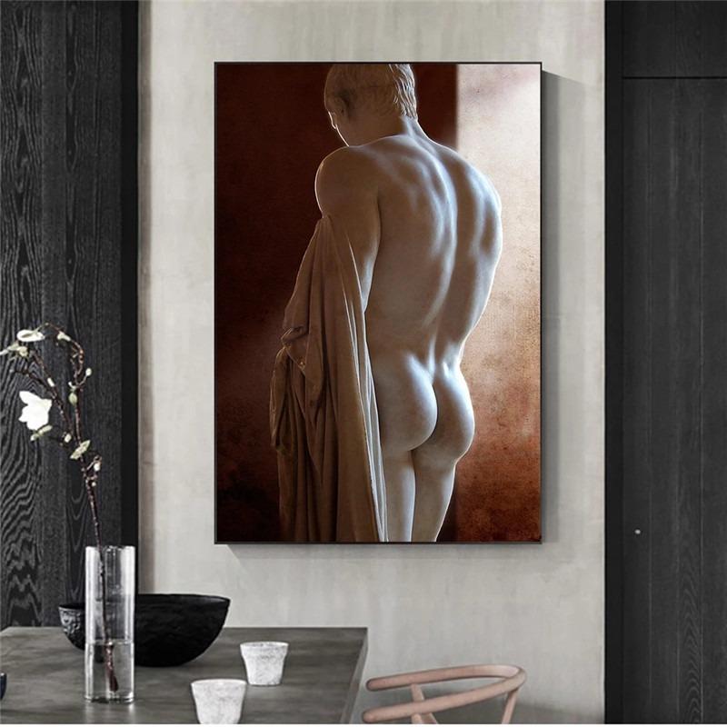 Greek Statue Plaster Sculpture Artwork David Art Canvas Painting Figure Poster and Print Wall Picture for Living Room Home Decor