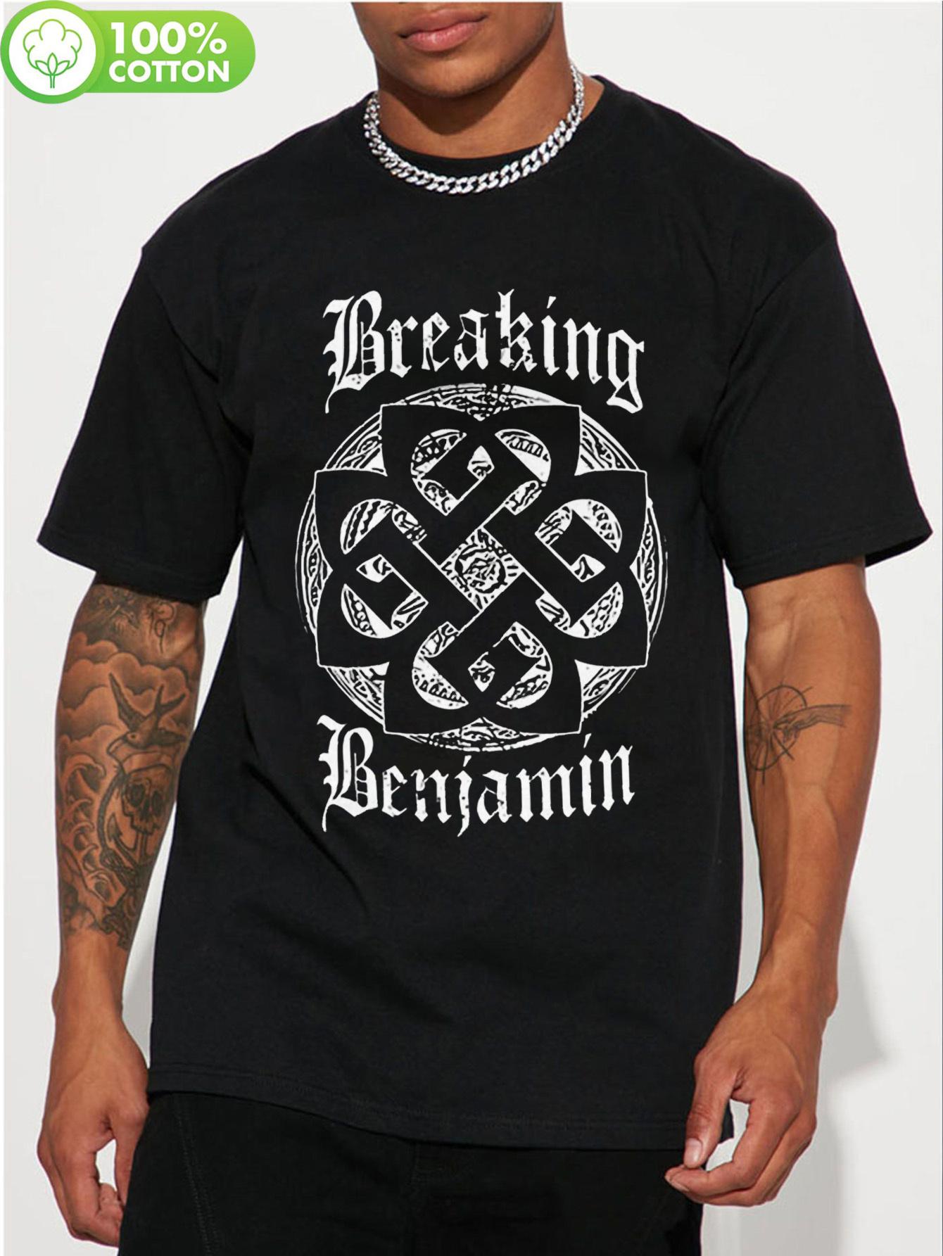 Breaking Benjamin 2022 Autumn Tour T-shirt - Black Short Sleeve Graphic Tee with Celtic Knot Design XXL