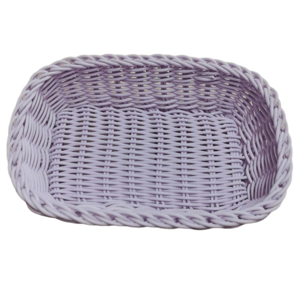 Sweet Color Desktop Basket Organizer Imitation Rattan Storage Basket Fruit Basket Home Storage фиолетовый