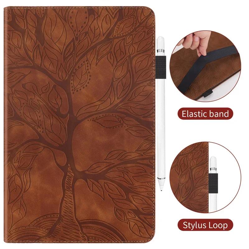 Tablet Case Funda For Lenovo Tab M11 Case TB330FU 2024 Tree Embossed Stand Back Shell For Lenovo Xiaoxin Pad 2024 Case Cover 