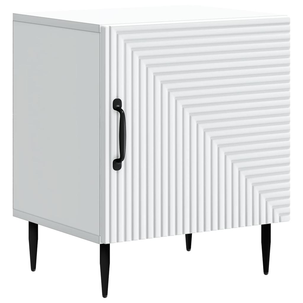 Nightstand White 43 X 34.5 X 50 Cm Particleboard
