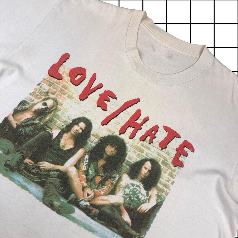 1989 Love Hate рок-группа Хлопковая классическая футболка Все размеры Унисекс футболка XL