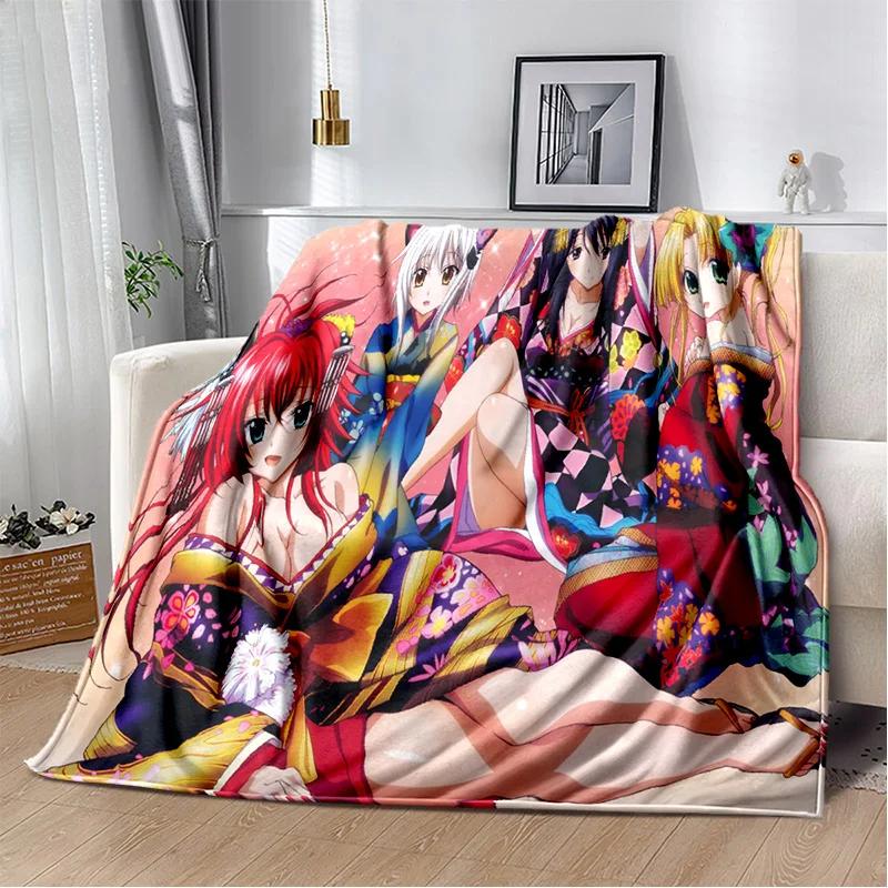 D Sexy Girl High School DxD Anime Plush Throw Blanket Soft Flannel for Bedroom Living Room Sofa Picnic Kids