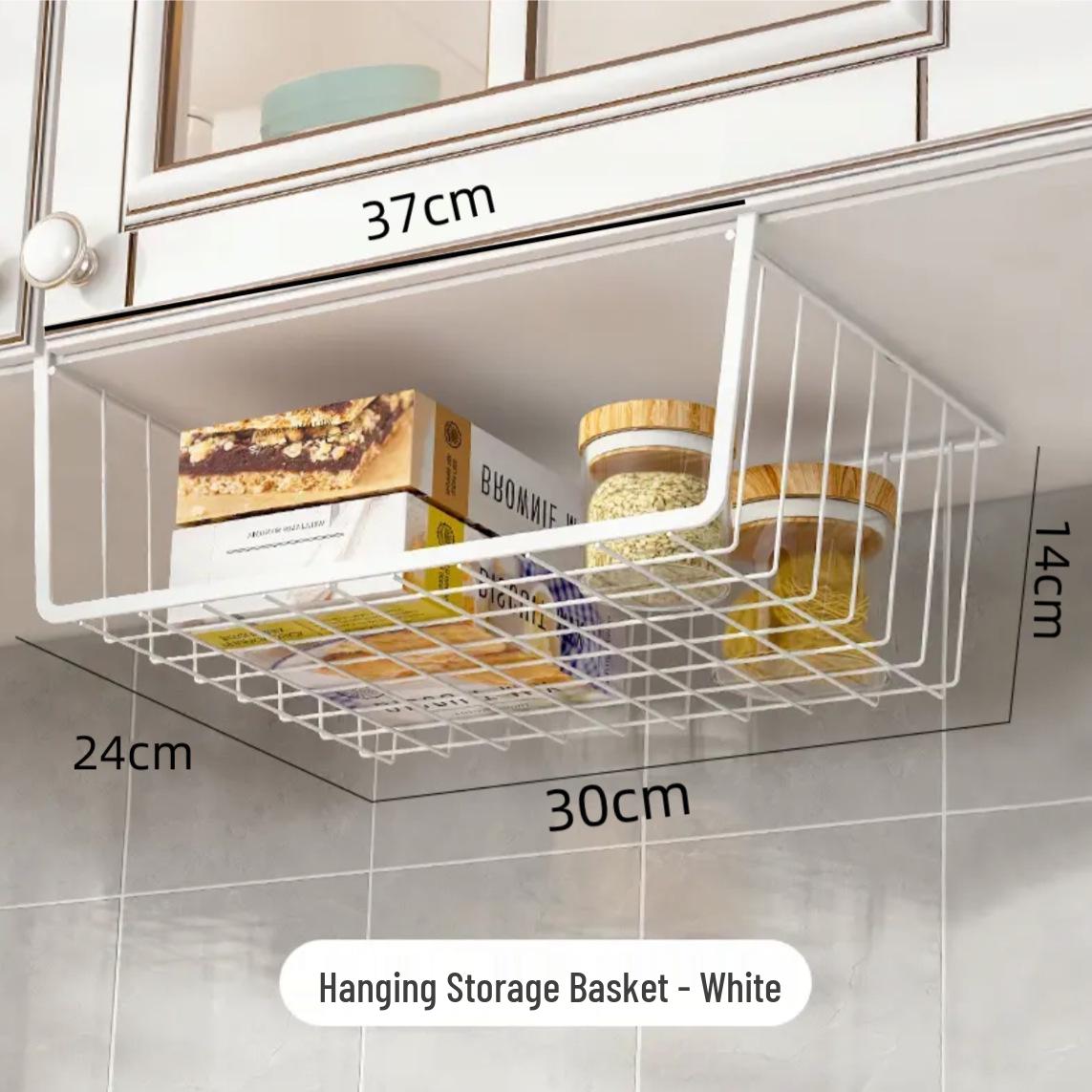 

Подвесная корзина без сверления, полка из кованого железа: Настенное кухонное и общежитское хранилище для приправ и для использования под столом.