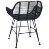 Dining Chair 2 Pcs Rattan and Iron Black 55 X 50 X 74 Cm