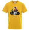 2024 Street Teddy Rider Printed T-Shirt Men Loose Casual Short Sleeves Summer Breathable Tee Cotton Men Clothing Harajuku