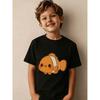 European Sizes Cute Cartoon Clownfish Short-Sleeve T-Shirt for Boys - Stylish Crew Neck Design, Lightweight and Comfortable, Summer Casual Wear