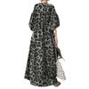 Fashion Printed Maxi Dress Women's Leopard Sundress Spring Puff Sleeve Long Vestidos Female V Neck Robe Oversize