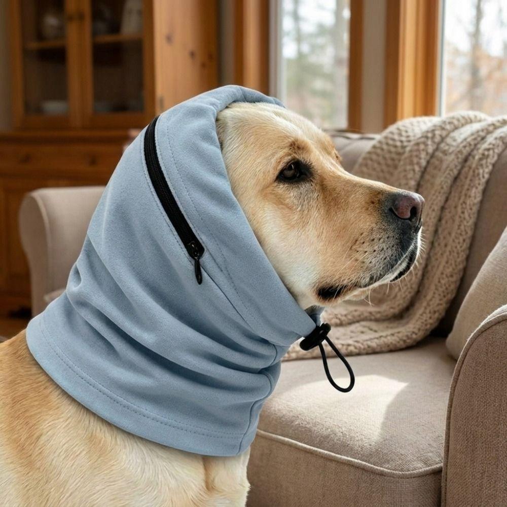 Anti-fright Dog Calming Earmuffs Adjustable Noise Reduction Dog Ear Cover Soft High Elastic Breathable Pet Neck Scarf Keep Warm