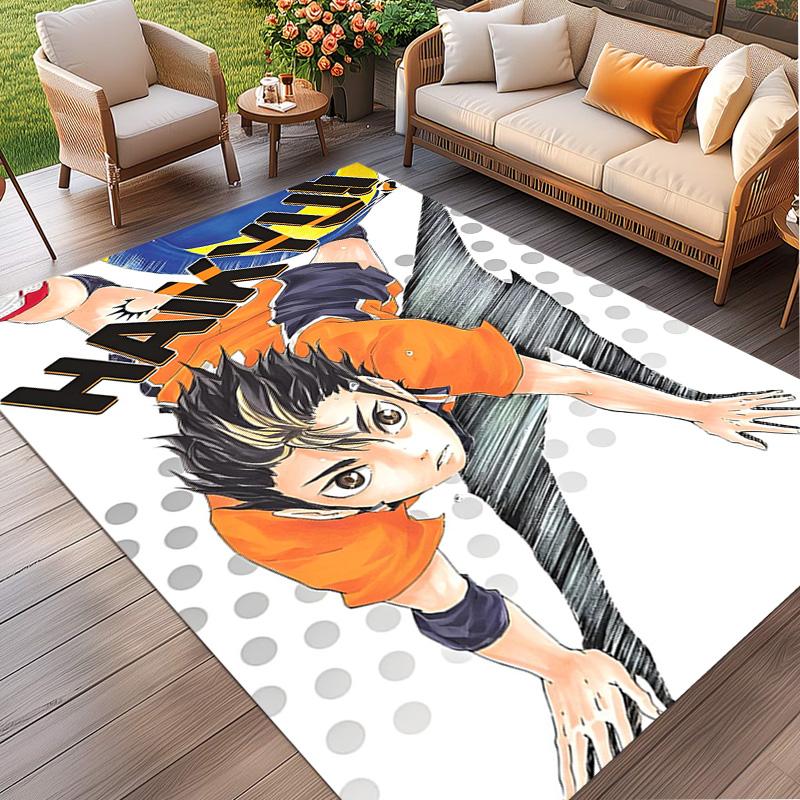 Haikyu Print Rug, Washable Floor Carpet, For Entryway Dorm Laundry Room Office Study, Home Decor Birthday Christmas Gift