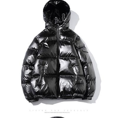 Winter Fashion Παχύ κουκούλα Φαρδιά γυαλιστερή βαμβακερή επένδυση Ανδρικά ρούχα Wide Port Wind Loose Casual Ρούχα ψωμιού Μπουφάν με βαμβακερή επένδυση