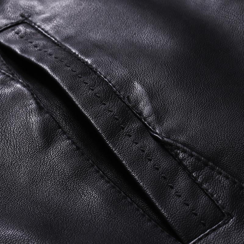 Jaqueta de Couro Motociclista Masculina Juvenil Slim Fit - Estilo Coreano