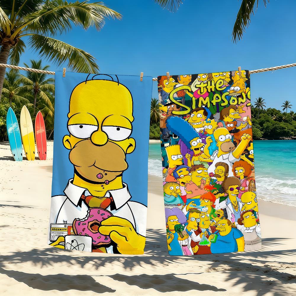 T-THE S-SIMPSONS-ES Anime Cartoon Towel For Outdoor Camping Beach Towel Super Absorbent Quick-Drying Summer Towel