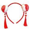 Headwear Chinese New Year Headwear Tassel Red Bow Hairband Simple Hanfu Hair Accessories  Party