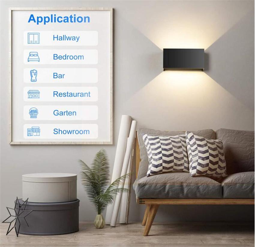 24W Modern Led Wall Light AC85-265V Waterproof IP65 Outdoor Lighting Garden Porch Wall Lamp Indoor Decoration Sconce NR-323