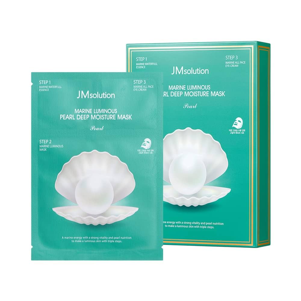 JMSOLUTION Marine Luminous Pearl Deep Moisture Mask Pearl 3 Steps 25g*10p ORIGINAL STORE