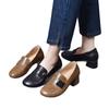 Leather Low-heeled Single Shoes Women's Spring 2025 New Round Head Soft Leather Loafers Flat Leather Shoes Versatile Doudou Shoes