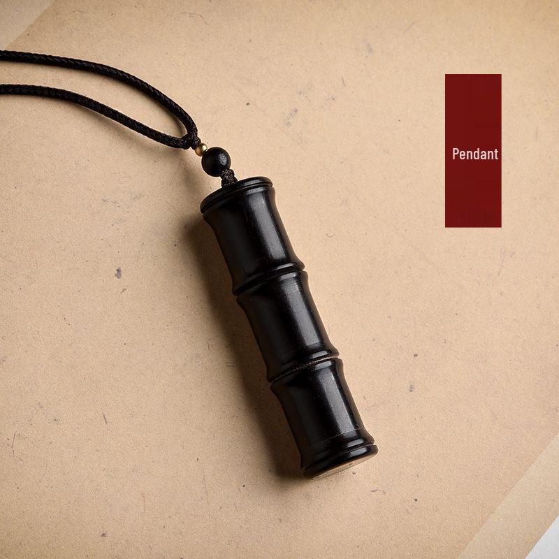 Sandalwood Ebony Hanging Ornament: Bamboo Pendant Hollow Gahu Bottle Keychain