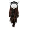 Horn Hat Viking Beard Beanie Handmade Knit Big Beard Mask Hat Wig Beard Hats  Costume Accessory