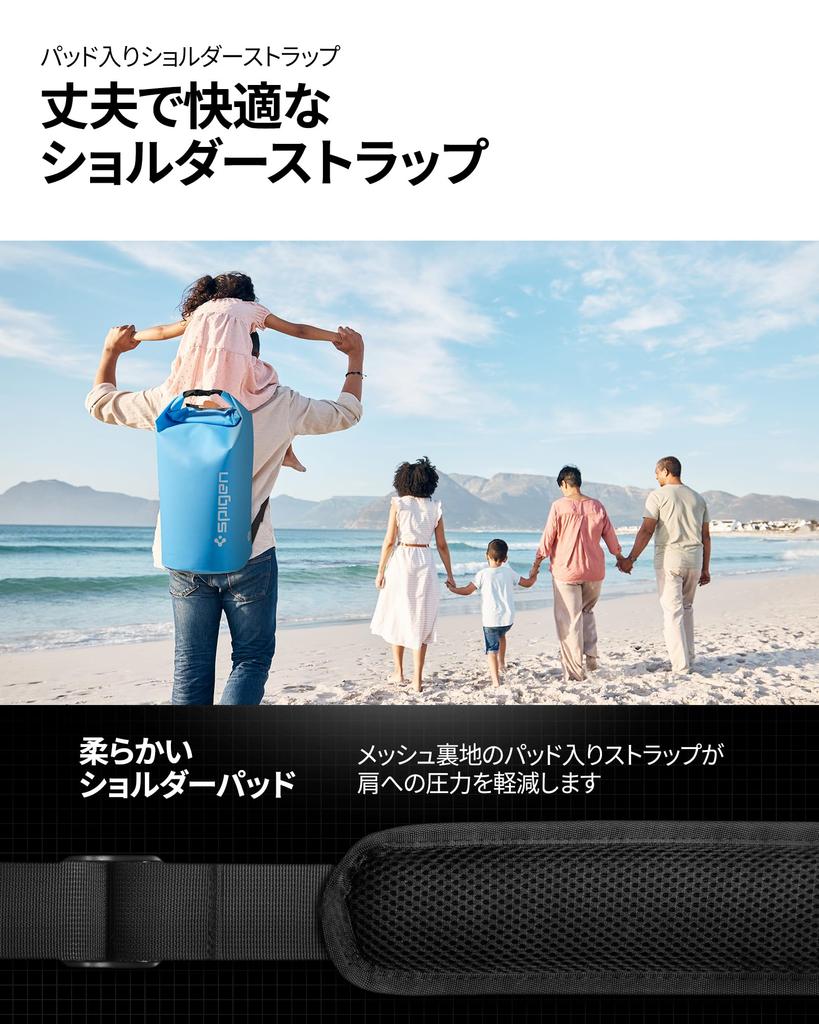 Spigen Waterproof Dry 30L Large Waterproof Backpack with Aqua Suitable for and AMP07229 Bag, Capacity, Shield, Beach, Pool, Fishing, Camping,