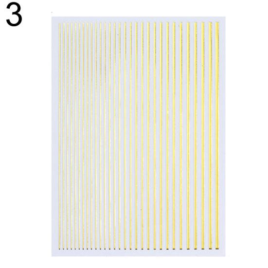 Nail Sticker 9X8cm Laser Nail Stick Stripe Tape 3D Adhesive Decorative Diy Decals