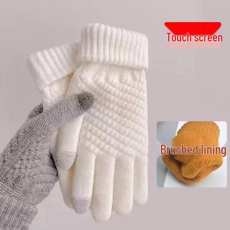 

Зимние сенсорные вязаные перчатки: Теплый, Толстый, Ананасовый узор для пар и студентов - Идеально для езды на велосипеде и холодной погоды