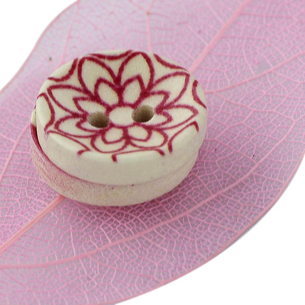 Pack of 100 Painted Colors Round DIY Wooden Buttons for Sewing and Crafting