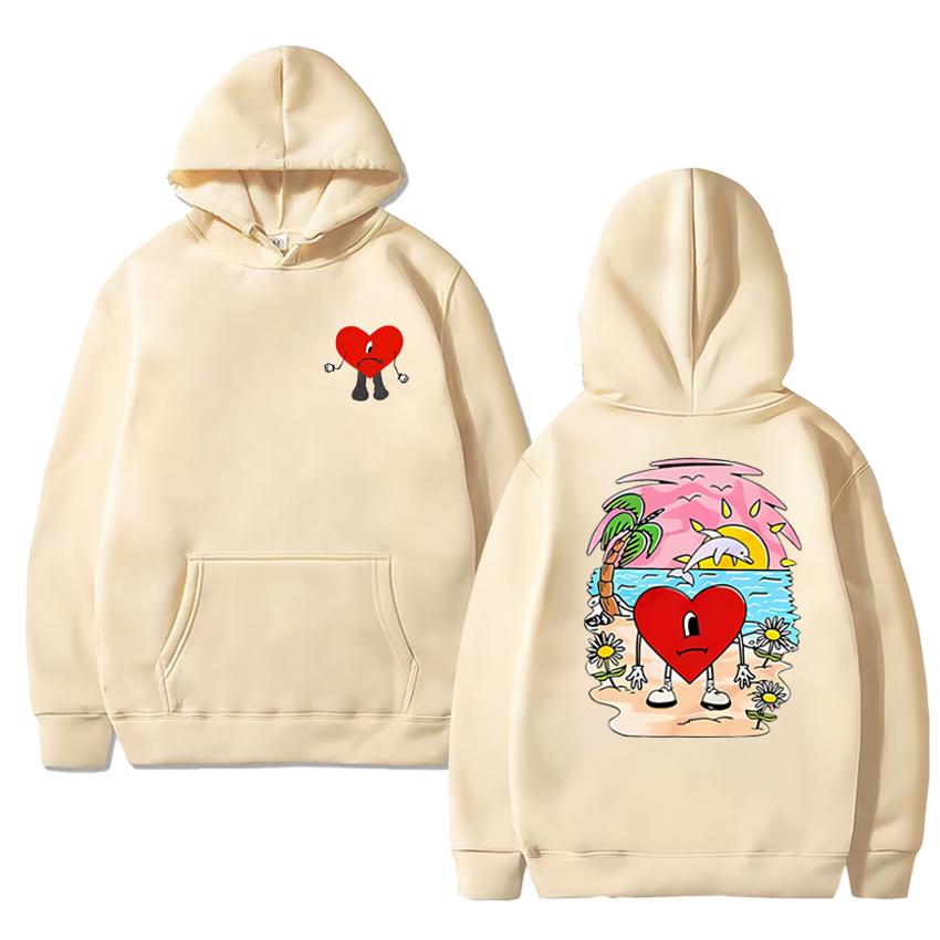 Rapper Bad Bunny Un Verano Sin Ti Double Sided Graphics Hoodies Men Women Harajuku Fashion Sweatshirt Unisex Fleece Pullovers