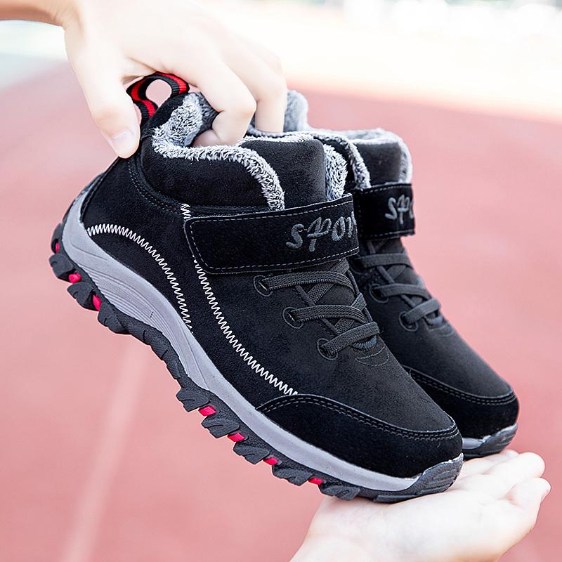 Zimní sněhule pro muže zahřejí Bavlněné boty Outdoorové turistické boty Plyšové teplé vysoké kotníkové boty Mužské tenisky