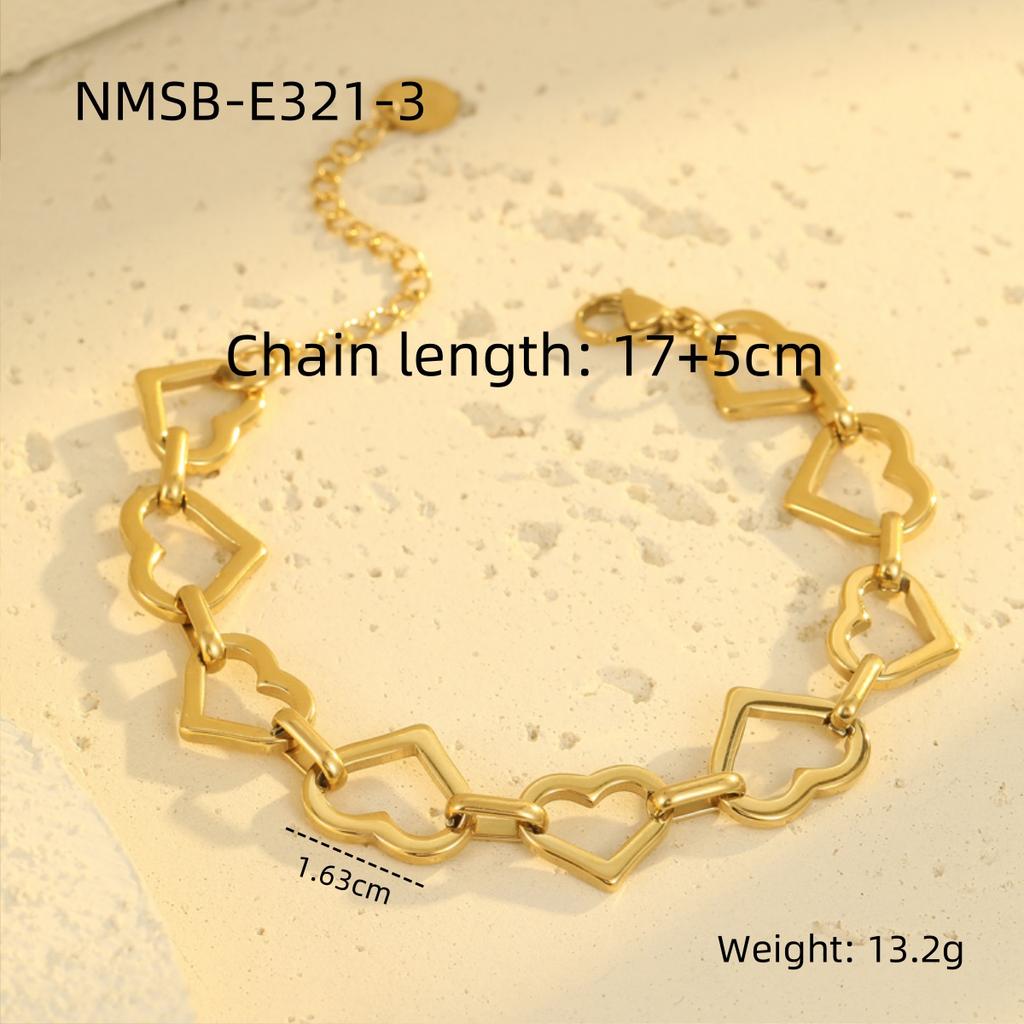 Chunky Geometric Chain Bracelet PVD Gold Plated Stainless Steel Link Bracelet Non Tarnish Fashion Jewelry Women