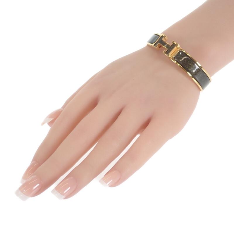 HERMES H700015F_G1PM Bracelet Noir Dore Gold Plated Women