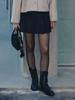 SPNK Overlay Detail Pleated Skirt_Black