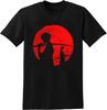 Gorgeous Red Moon Samurai Champloo T-Shirt Men's Manga Anime Short Sleeve Cotton Tee Unisex Tee Black