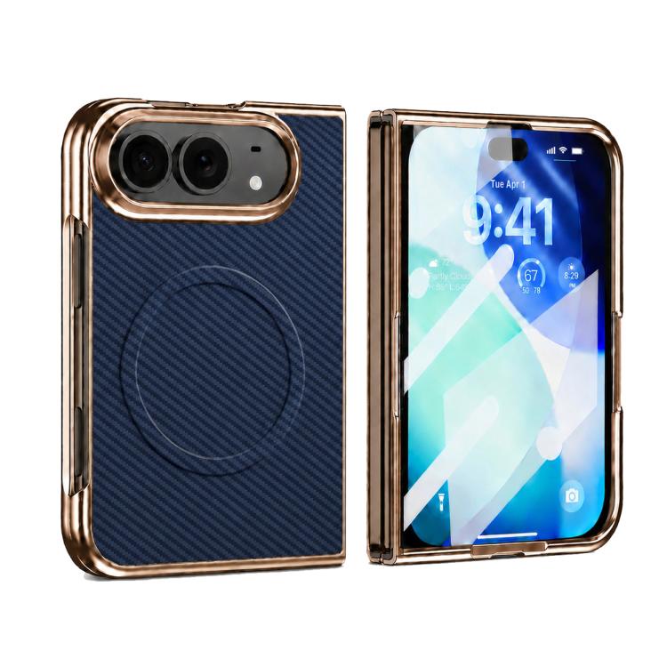 Electroplated Carbon Fiber Texture Magnetic Integrated Film Phone Case