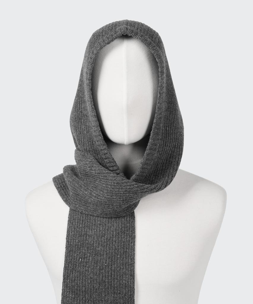 Musinsa Standard Lambswool Knit Scarf Balaclava [Medium Gray]