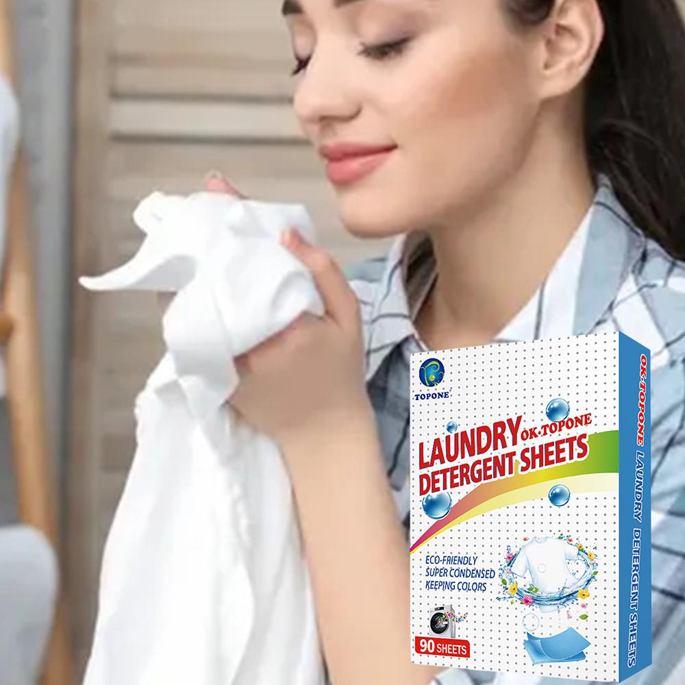90 stücke Nanos Konzentrierte Wäsche Tabletten Schnell Auflösen Kleidung Fleck Entfernung Blatt Für Kleidung