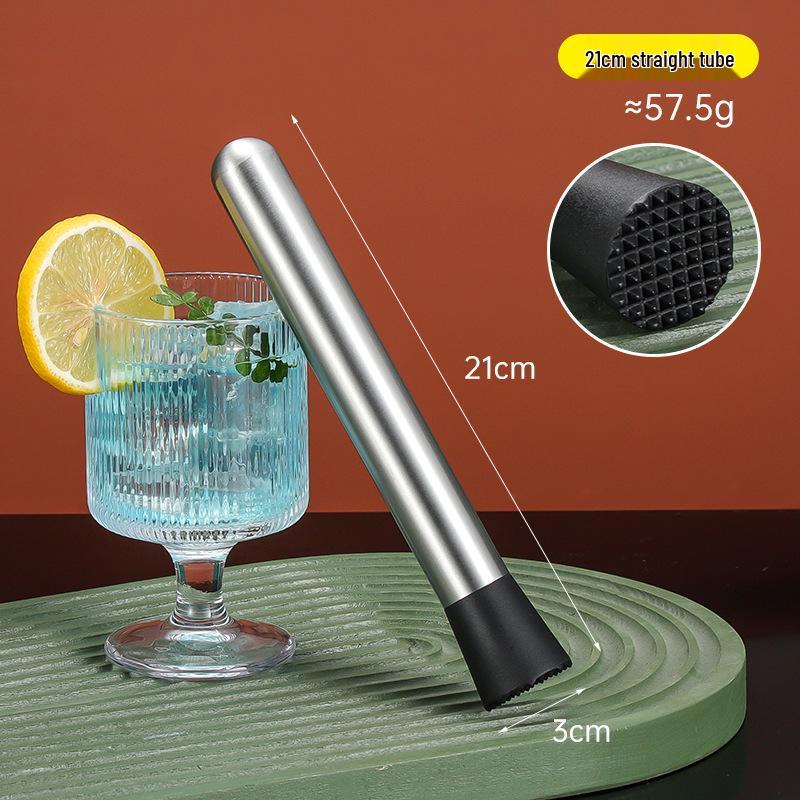 Stainless Steel Ice Crusher & Cocktail Muddler - Plastic Milk Tea & Lemon Hammer Bar Tool