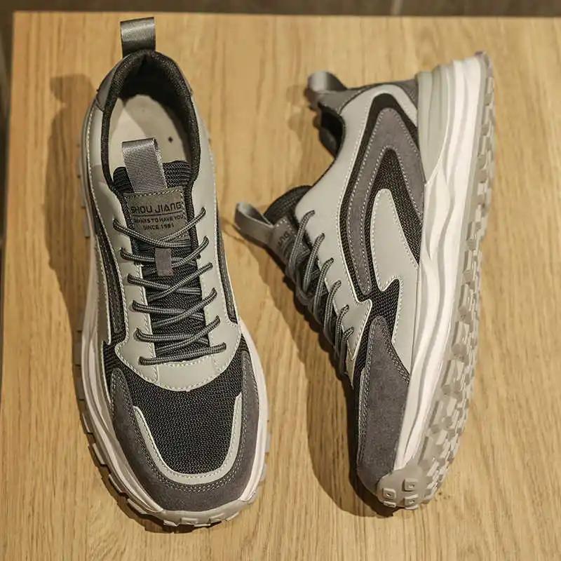 Fashion Demi-season Round Toe Man's Beige Sneakers Sports Shoes Husband Walk Tnis New Year's Excercise Trends Best Loofers Basket