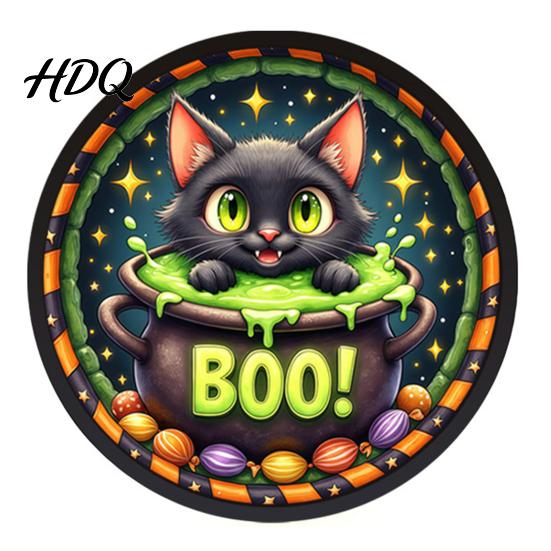 Halloween Holiday Decorations LED Glowing Hanging Decor Acrylic Window Ornament with Light Spooky Durable Signs Sign for Door Wall Haunted