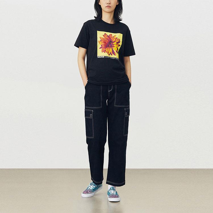 Vans T Shirts Unisex Black Crew Neck Moderate Straight Fit VN0A54KTBLK