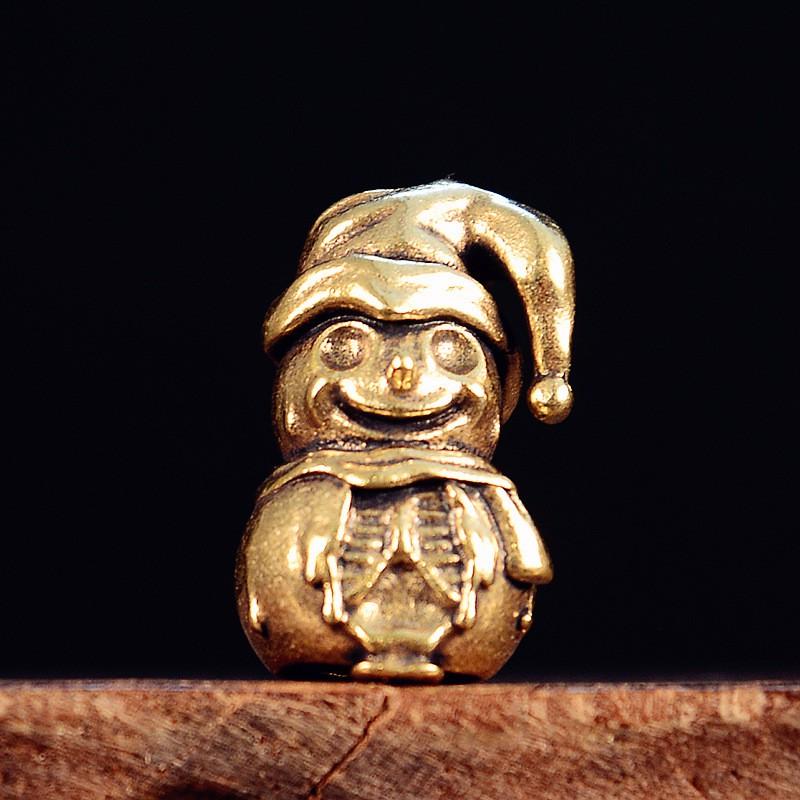 Brass Snowman Knife Charm EDC Paracord Pendant Multi-Tool Accessory Outdoor Gear Keychain Brass