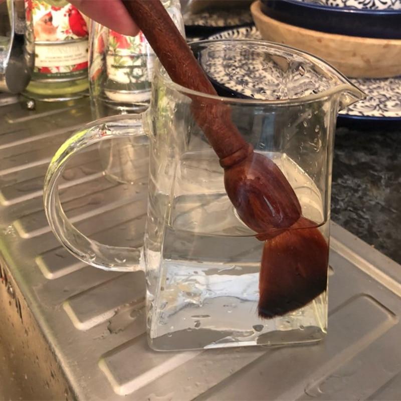 Chinese Style Creative Cleaning Brush Hand-carved Dragon Pattern Sandalwood Handle Horse Hair Tea Accessories Cleaning Brush