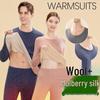 2025 New Wool Silk Double-Sided Fleece Underwear Set for Women and Men - Warm Autumn Clothing