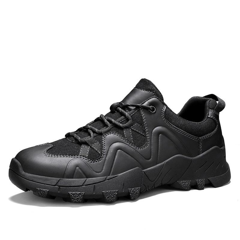 Men s Plus Size Outdoor Hiking Shoes with Non-slip Toe Cap and Hand-stitched Cowhide Mesh. 44 чёрный