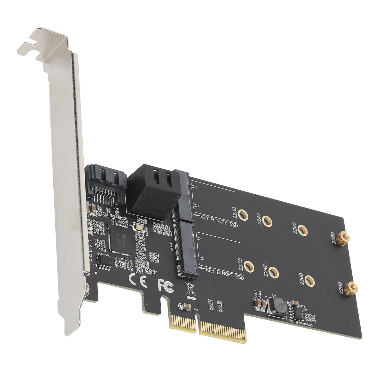 

Карта розширення PCIE на 3 порти SATA3.0 2 порти M.2 Електронний компонент Чіп JMB585